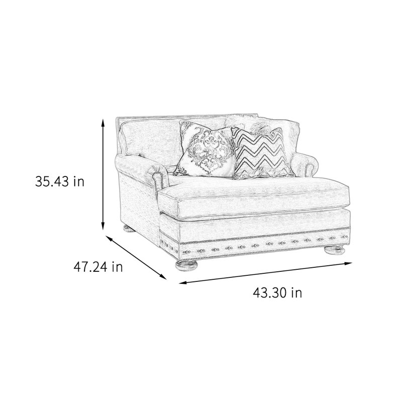 Chaise longue moderne en flanelle élégante et décontractée