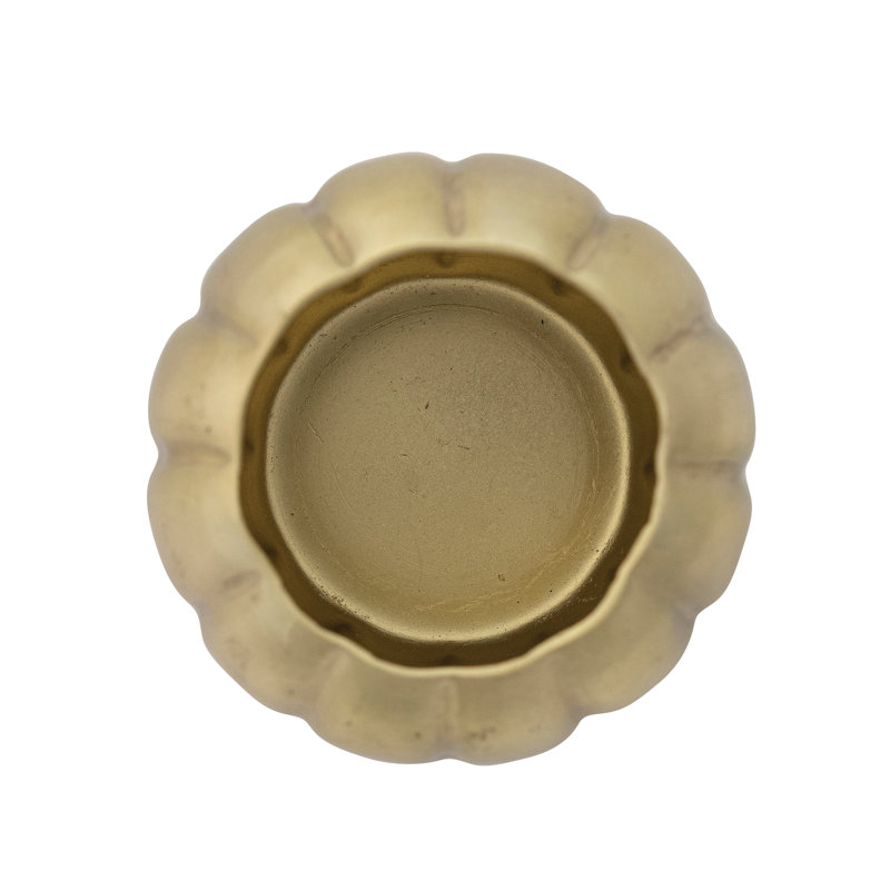 Gold Iron Pumpkin Votive Holder