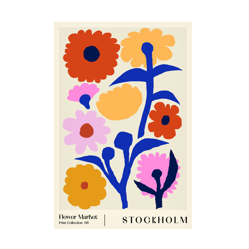 Rouleau de fleurs boliné sur toile, H 32 po x l 22 po x P 2 po