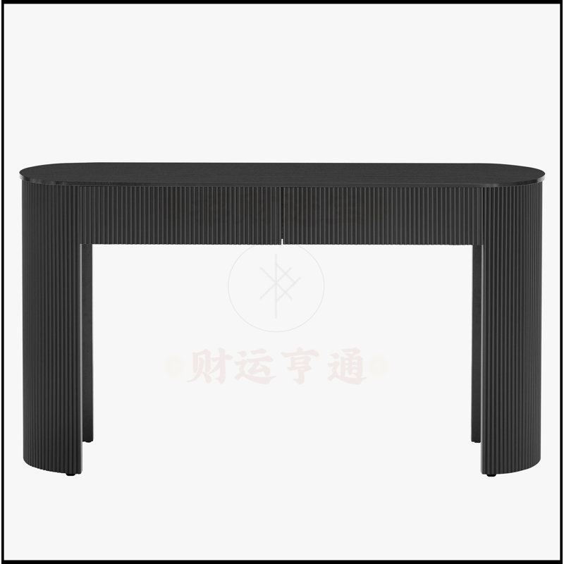 Entryway Table with Fluted Design, Black