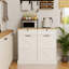 Armoire de rangement blanche avec 2 tiroirs, 1 tablette inclinable et tablettes - look moderne pour espace de porte de rangement