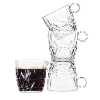 Ensemble de vaisselle pour l'extérieur / fête Picnic, tasse à café pique-nique, 4 pièces, transparent