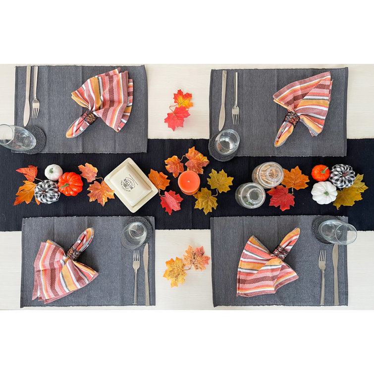 Woven Salsa Stripe Napkins Set of 6 (Set of 6) Highland Dunes Color: Harvest