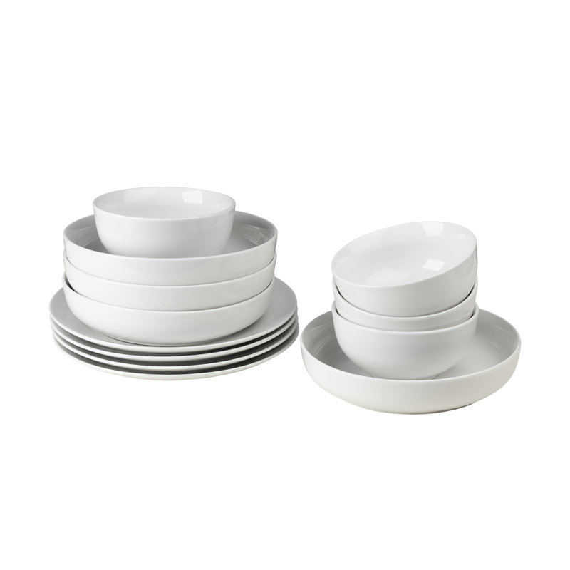 White Essential 12 Piece Dinnerware Set