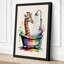 Giraffe in a Rainbow Bath Whimsical 1 Piece Wrapped Canvas Wall Art-1275500856-1275500857