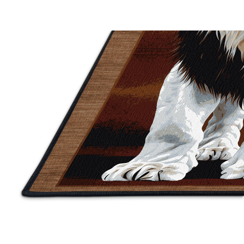 Tapis blanc lavable lion de Timbavati, Rectangle 6 pi x 9 pi
