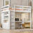 Wood Full Size Loft Bed with Built-in Wardrobe, Desk, Storage Shelves and Drawers-1471806001