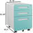 3-Drawer Mobile File Cabinet with Lock and Wheels, Rolling Office Organizer-412803694