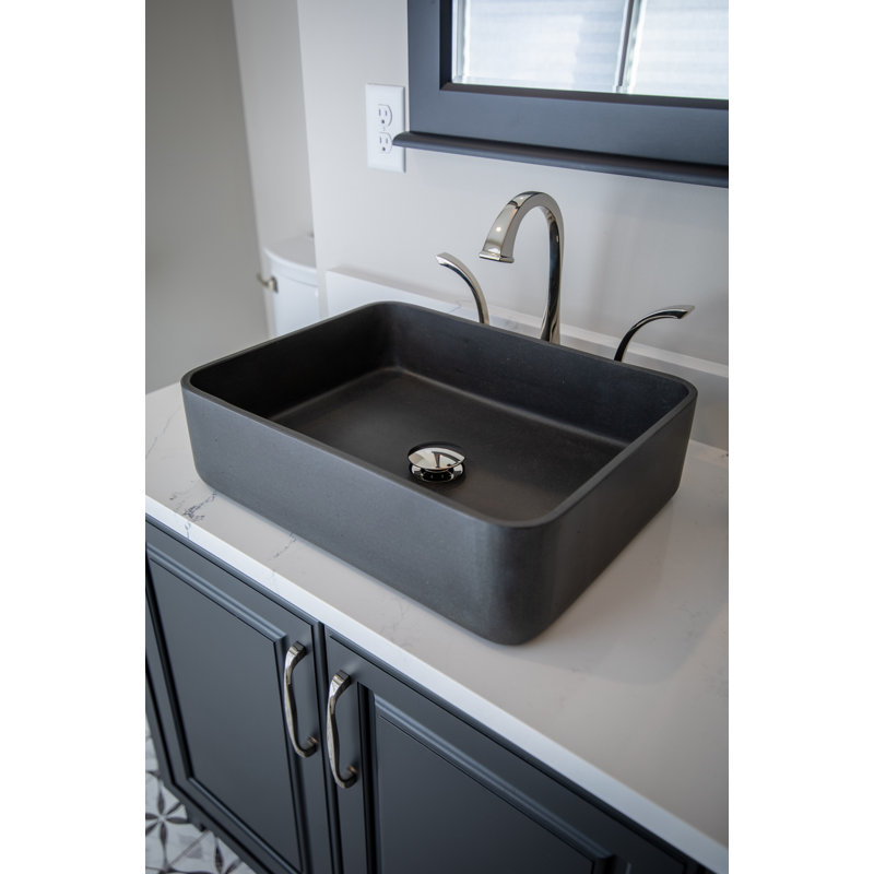 Eden Bath 14.75'' Black Stone Rectangular Bathroom Sink