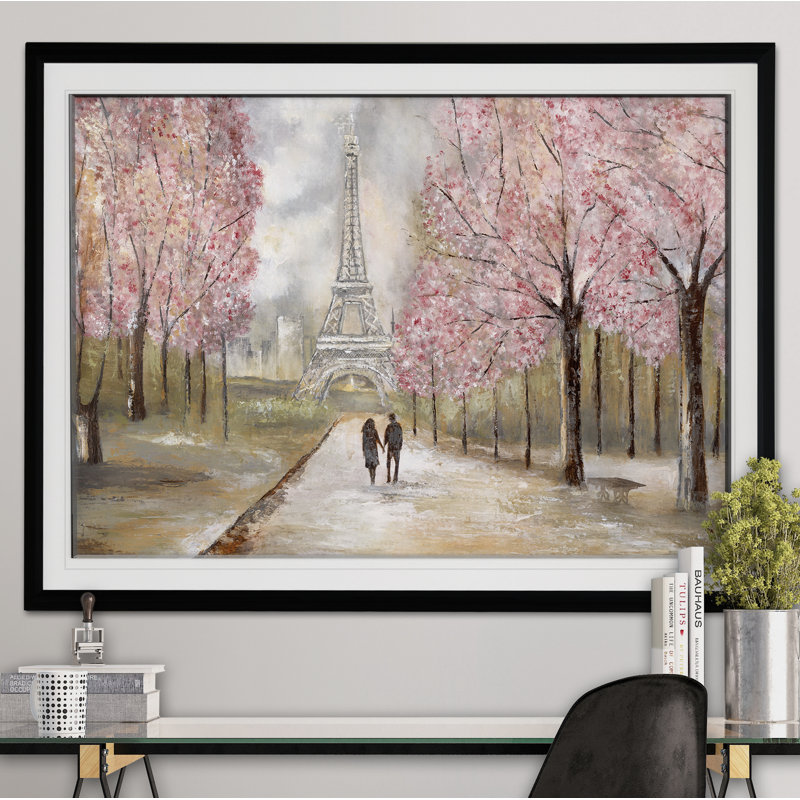 Paris Stroll - reproduction d'art encadrée, Noir, H 30 po x l 40 po x P 1,5 po