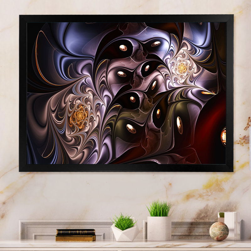 «Vibrant Fancy Fractak Suns Ii», reproduction sur toile flottante, Cadre noir, H 8 po x l 12 po x P 1 po