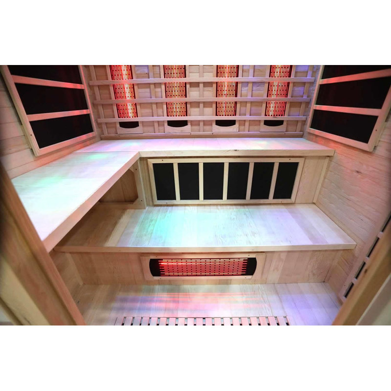 Fleur De Lis Living FAR Infrared Sauna with Remote Control in Hemlock