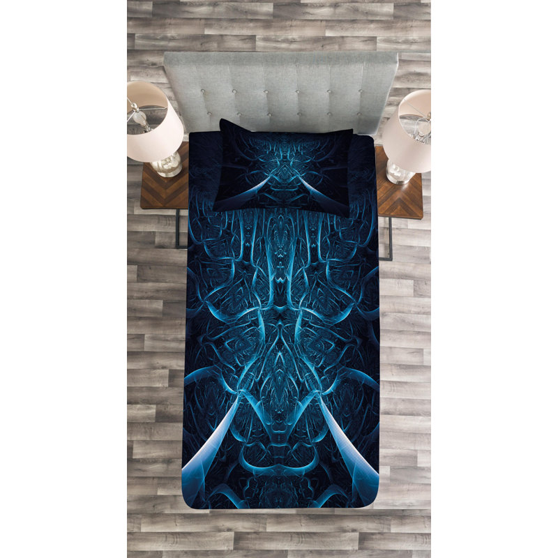 Modern & Contemporary Polyester Abstract Coverlet, Twin Coverlet + 1 Sham