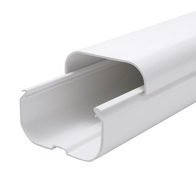 Mini Split Line Set Cover 3-Inch W 17.6Ft L, PVC Decorative Pipe Line Cover For Air Conditioner With 4 Straight Ducts & Full Components Easy To Install, Paintable For Heat Pumps, White