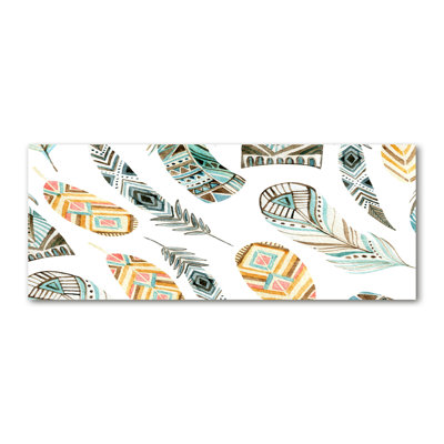 Ethnic Feathers - No Frame Print on Glass