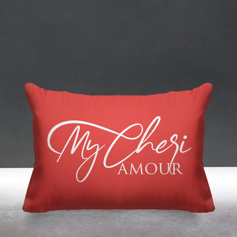 Housse et insert de coussin rectangulaire Aspire Cheri Amour, Corail