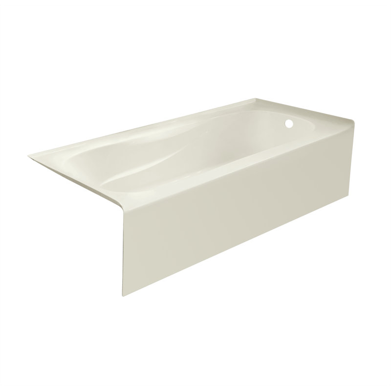 66'' x 32'' Soaking Acrylic Bathtub, Right, Biscuit