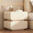 Soft Rounded Cream White Nightstand, 2-Drawer Handleless Bedside Table, Modern Storage Cabinet for Bedroom, Boho & Minimalist Home Decor-1669708458