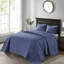 Courtepointe bleu marine / très grand lit bleu marine - Conception confortable en coton prélavé pour un look riche et réversible-120276211-120276207