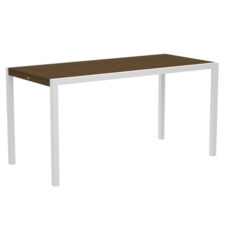 Table de comptoir POLYWOOD Surf City, 36 po x 73 po, Blanc texturé / Cabane