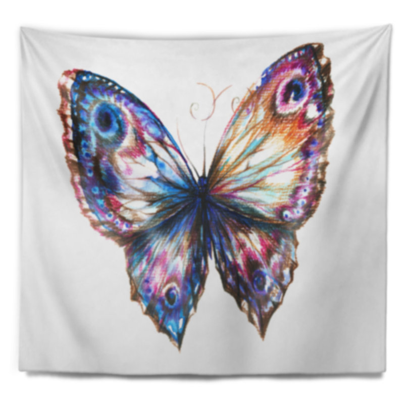 Tapisserie de papillon isolée Animal, H 50 po x l 60 po