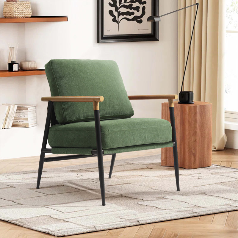 Fauteuil d'appoint Dajauna, Chenille verte