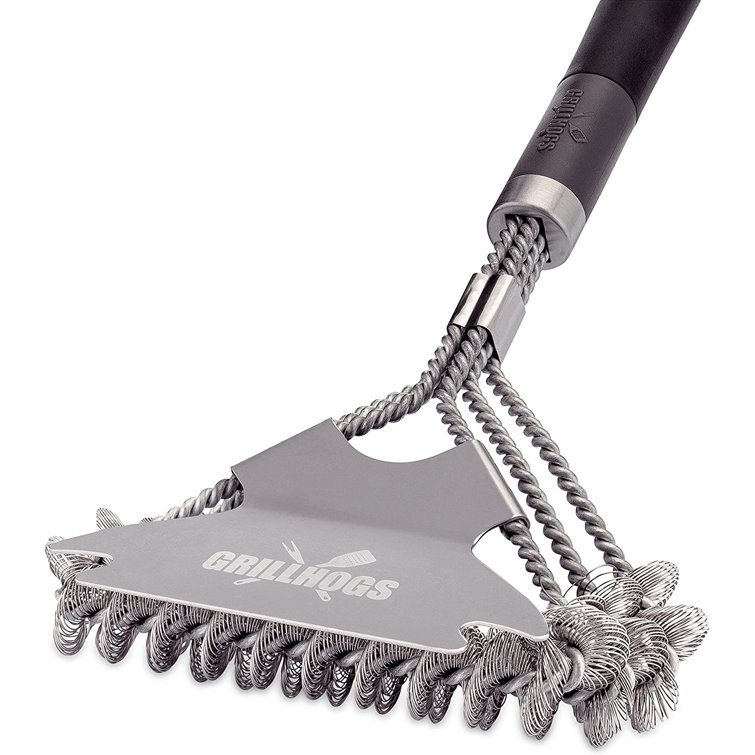 GRILLHOGS Grill Scaper, 18 Grill Cleaning Brush, Stainless Steel