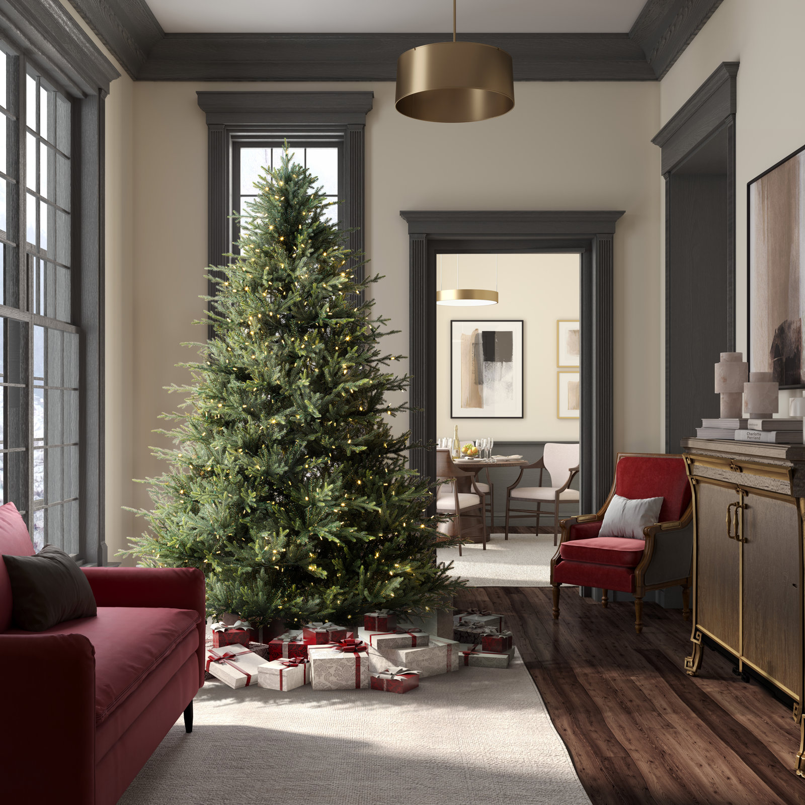 8.5' Pre-Lit Fir Christmas Tree, 7.5' H