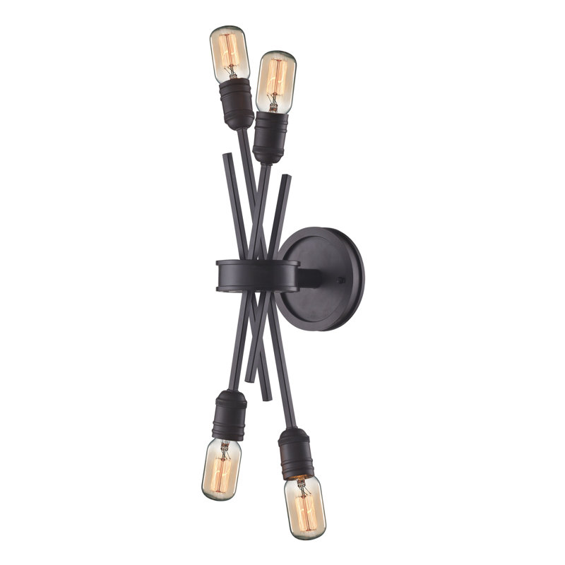 Applique murale à 4 lumières de 20 po de hauteur Xenia - Bronze huilé, Noir
