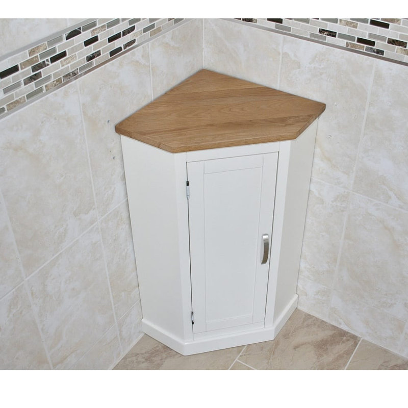 Ebersole Solid Wood Bathroom Cabinet, White Painted