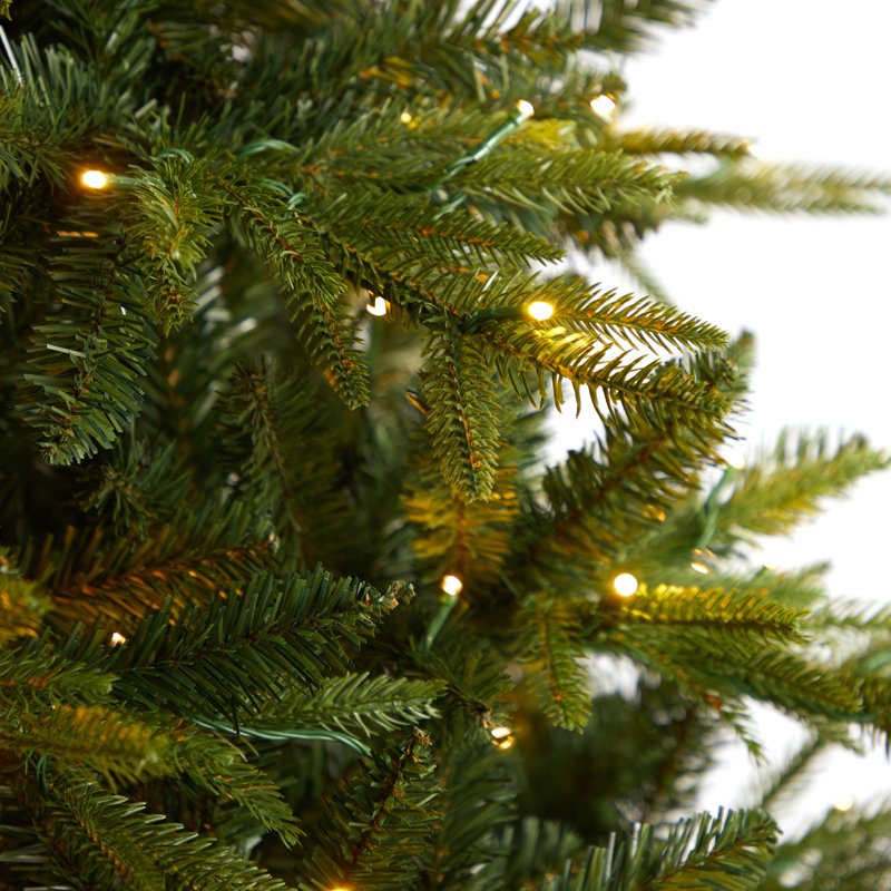 Green Lighted Artificial Fir Christmas Tree, 8' H