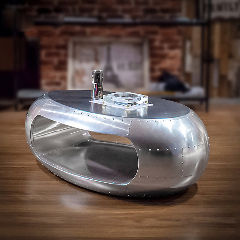 Vintage Industrial Style Metal Oval Coffee Table Coffee Table