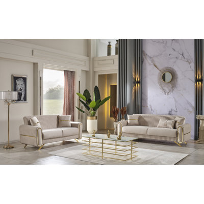 Martella 2 - Piece Velvet Living Room Set
