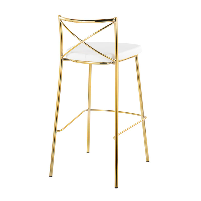 Ensemble de 2 tabourets de bar 30 "Modern Charlotte Modern - cadre en métal doré blanc par LumiSource