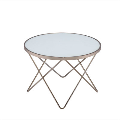 Valora Frosted Glass Top & Champagne Finish Coffee Table
