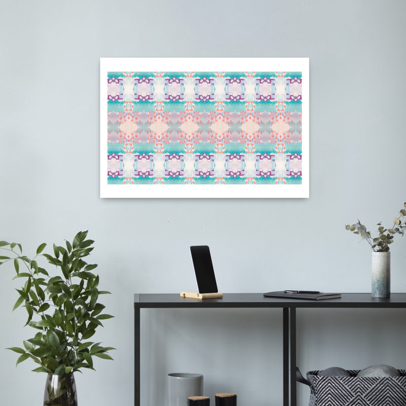 Art contemporain abstrait géométrique, H 16 po x l 24 po