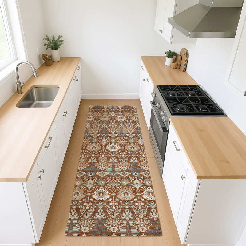 Machine Washable Indoor/Outdoor Boruta ACN2251 Global Rug, Runner 2'3" x 7'6"