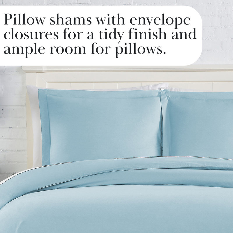 Southshore Fine Linens Southshore Basics Duvet Cover Set in Light Blue, Double-Brushed Microfiber Bedding with Hidden Zipper Closure and Corner Ties, 2 Pillow Shams, Full/Queen