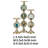 Pillar Candle Holder Set Of 3, Gold Aluminum And Natural Agate Inlays
