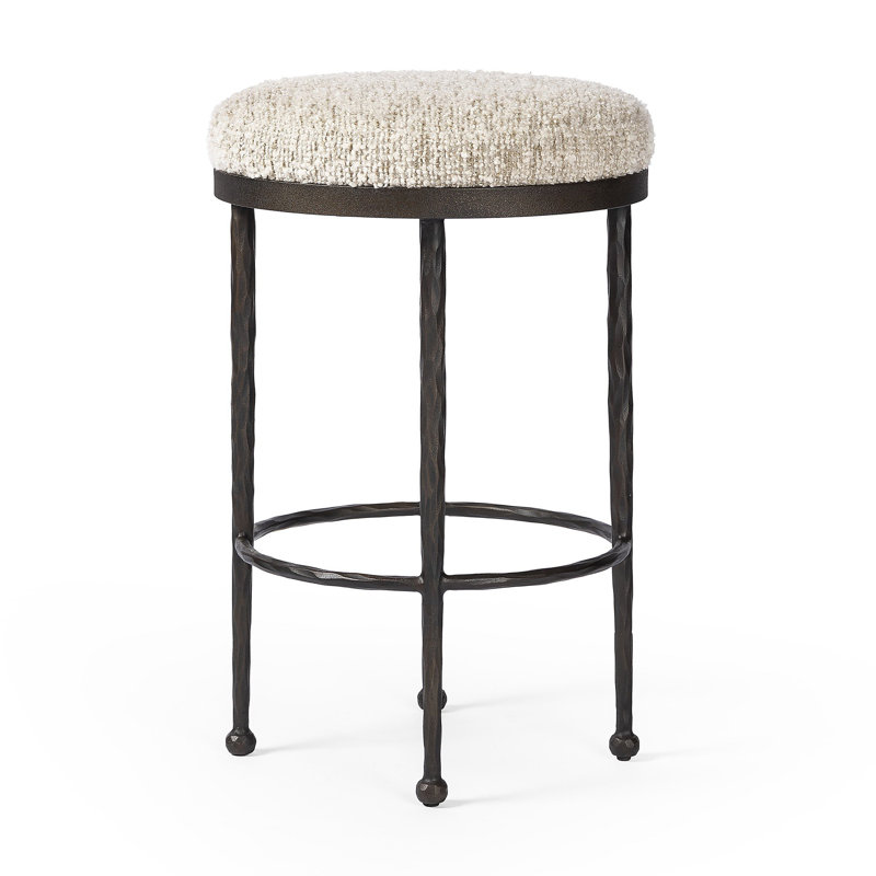 Tabouret en métal Eloise, Tabouret de comptoir (siège d'une hauteur de 27,2, Pierre d'Ivan