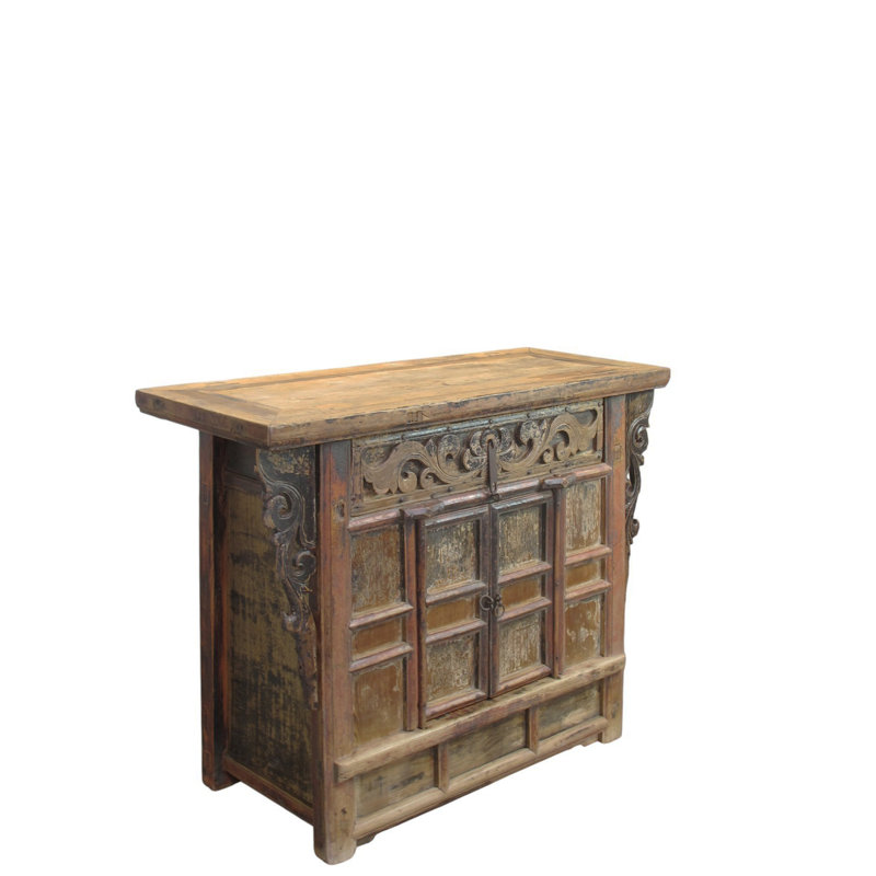 Antique Carved Elm Cabinet