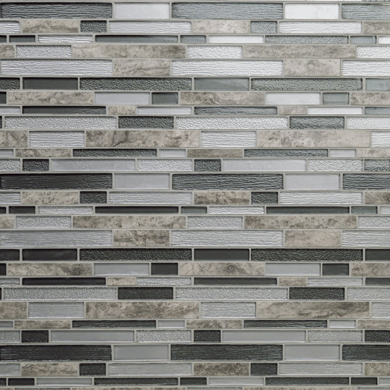 Diore Crest Interlocking 12 in. x 12 in. Glass Porcelain Blend Mosaic Wall Tile, Diore Crest