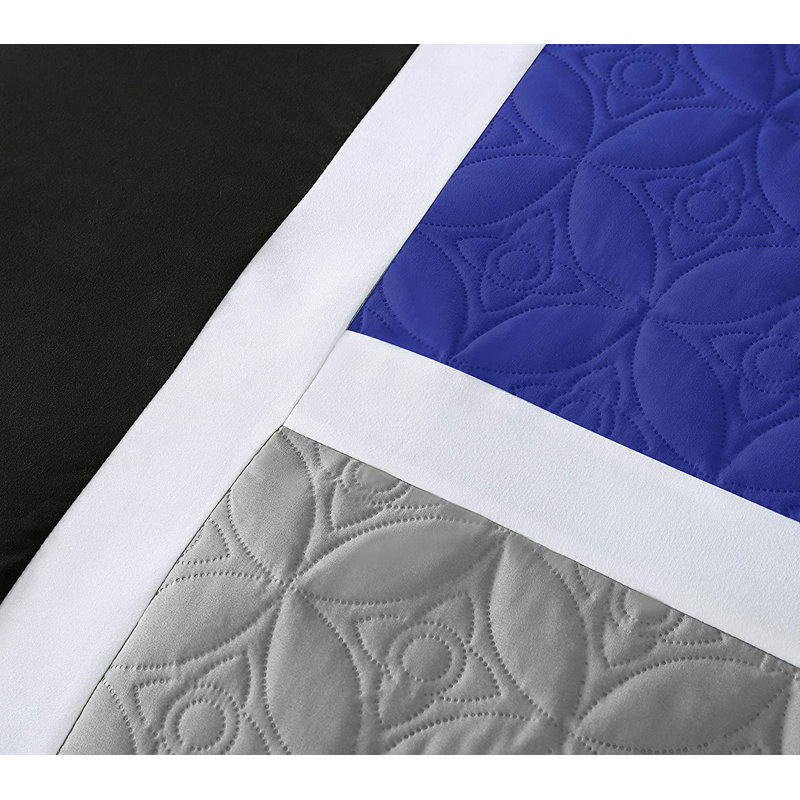 Upland Patchwork 7 Piece Comforter Set, Blue, California King Comforter + 6 Additional Pieces