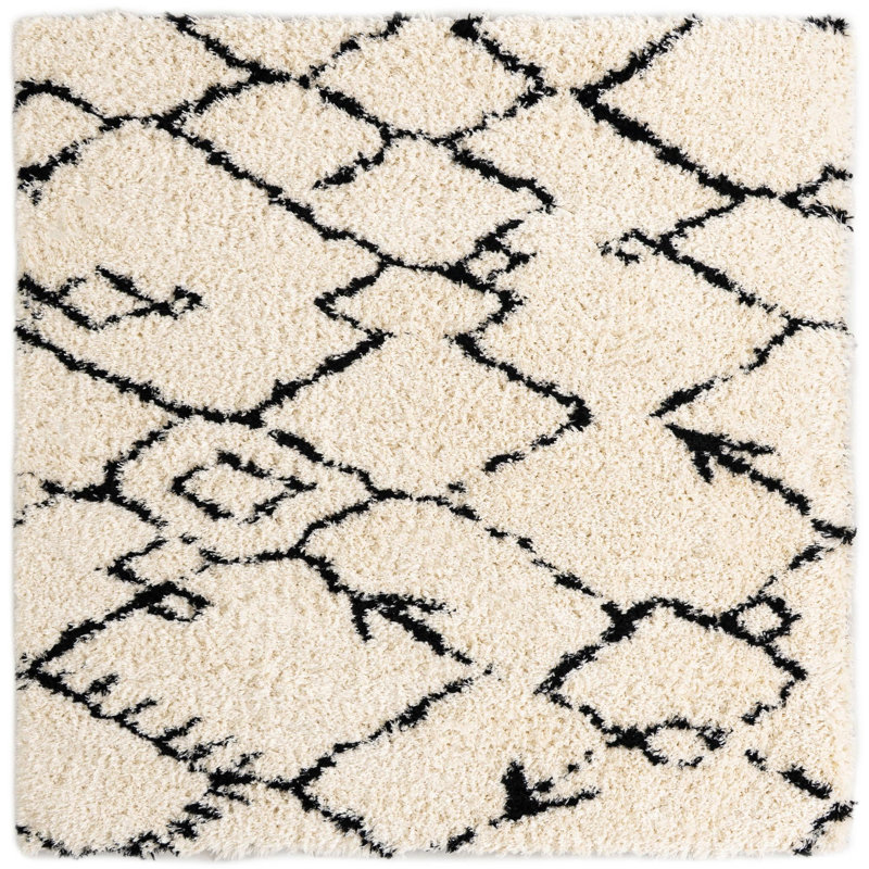 Tapis Tarquinio, Noir, Carré 8 pi