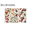 Tapis de bain délicat à motif floral et baies, 36 x 24