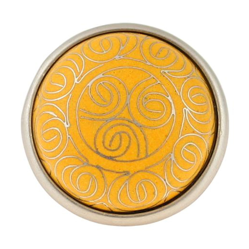 (5 Pack) 1-5/8 inch Tribal Pattern Cloisonne Knob, Lime/Satin Pewter, 1