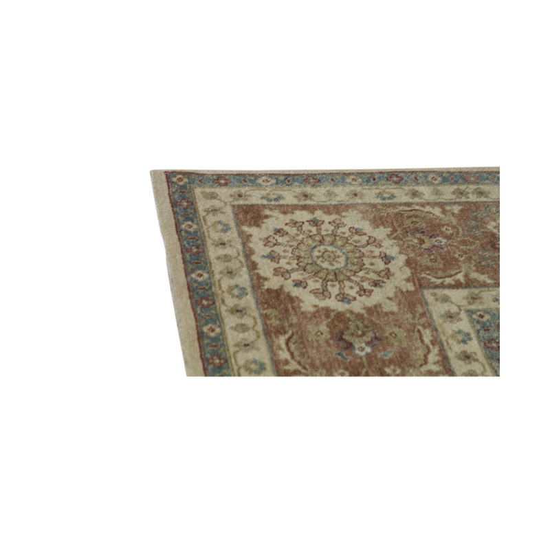 Tapis ivoire et rouille noué à la main de haute qualité