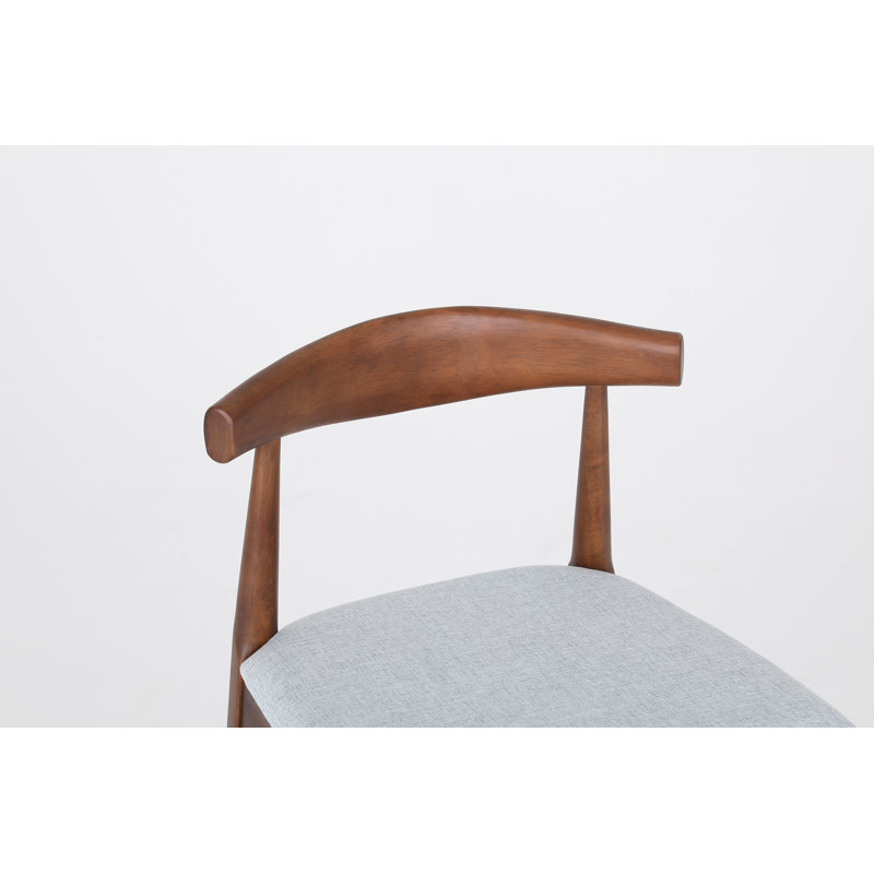 Tabourets de comptoir en bois massif de style moderne Mid-Century 24 po, tabourets de comptoir rembourrés avec pieds en bois pour îlot de cuisine Bar (structure en noyer et coussin Gtey clair)