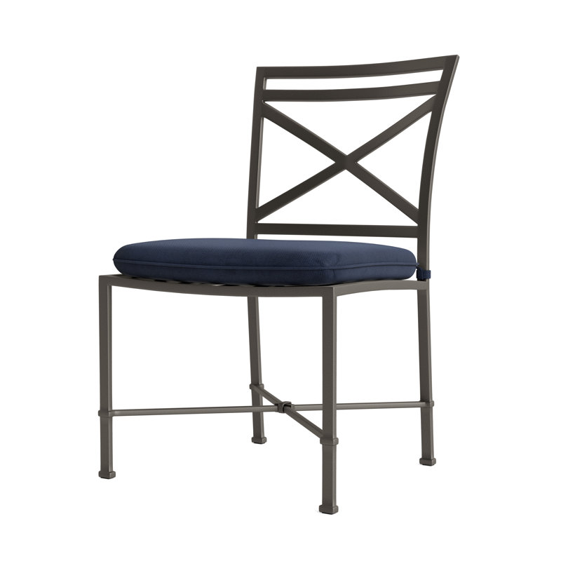 Venetian Outdoor Dining Side Chair, Mica, Fusion Neptune, Navy