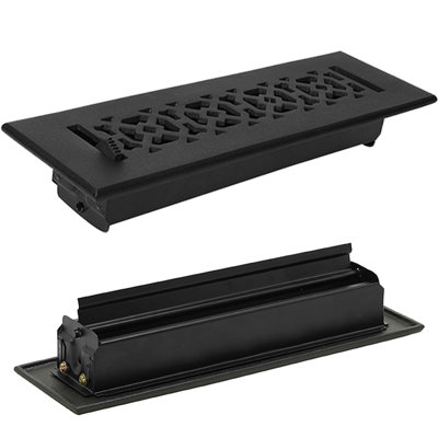 AIR SUPPLY  2"x10" Duct Size (Overall 3-1/2"x 11-3/4") with Detachable Steel Metal Louver | Powder Coated